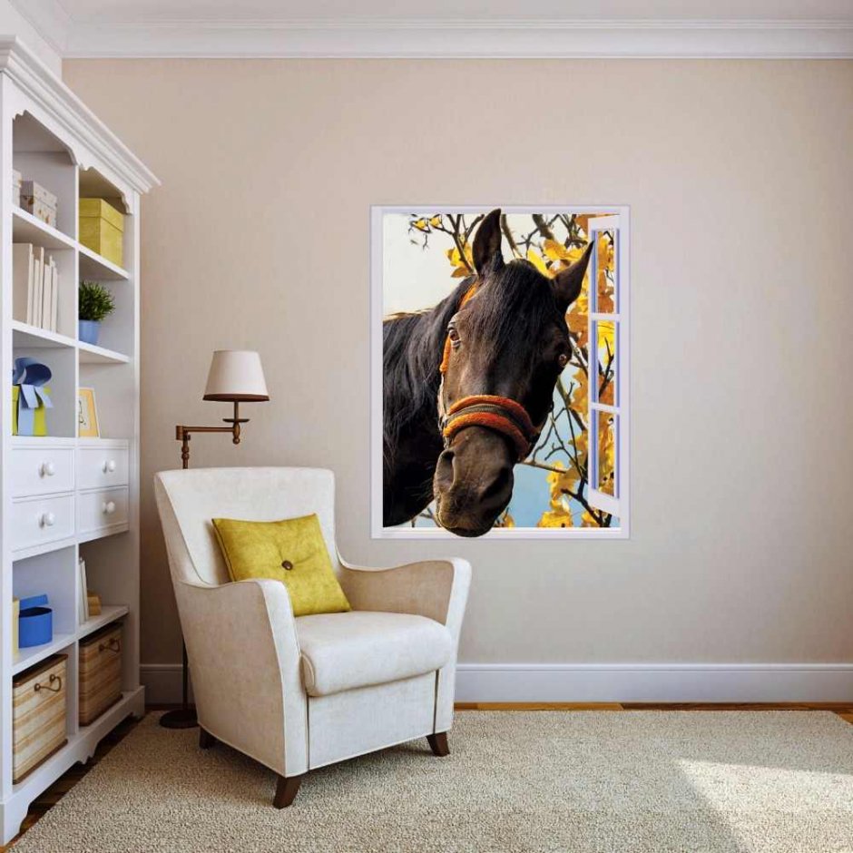 Фреска лошади на стену