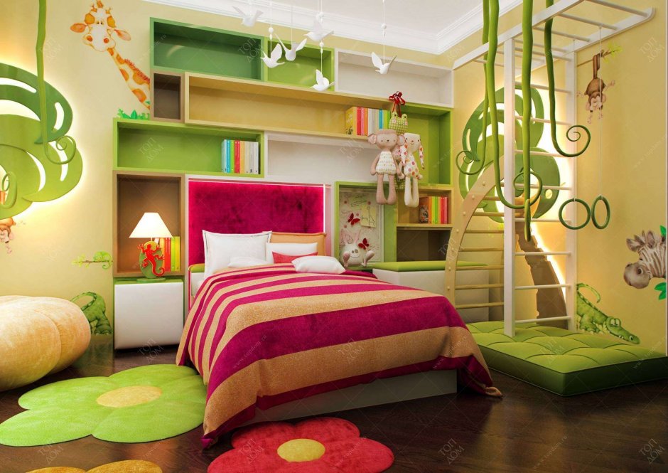 Зелёная комната для девочки
