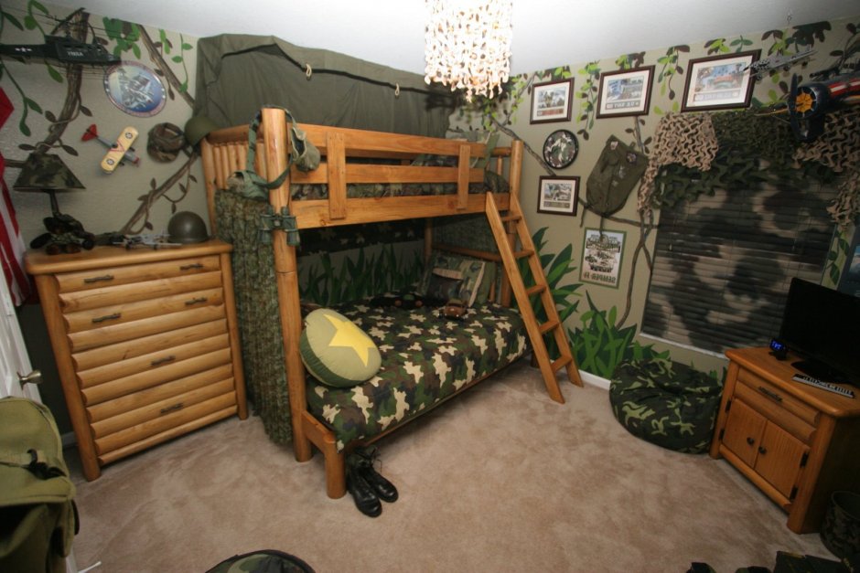 Детская комната в военном стиле (35 фото)