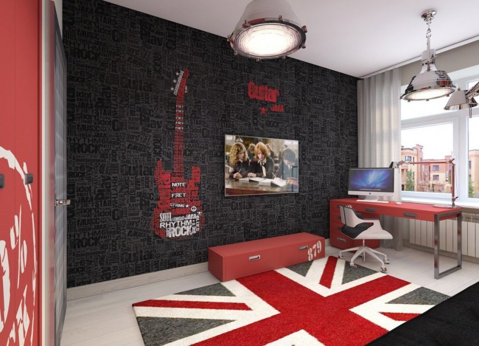 Комната для подростка в стиле рок