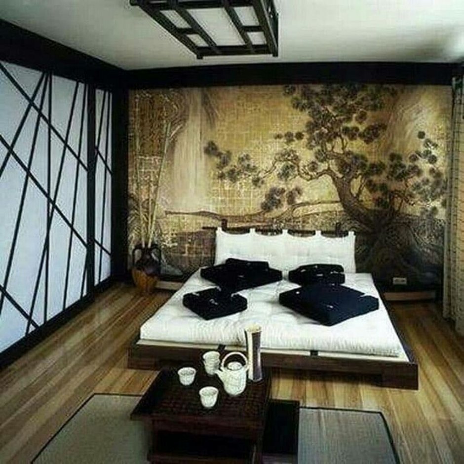 Серая комната в японском стиле