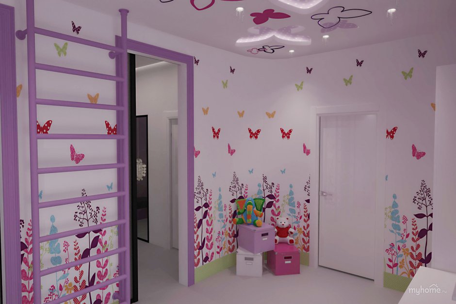 Комната для девочки с бабочками