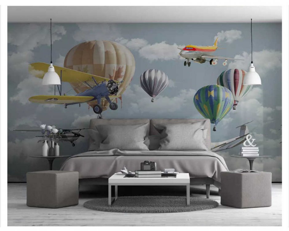 Фотообои на стену с воздушными шарами