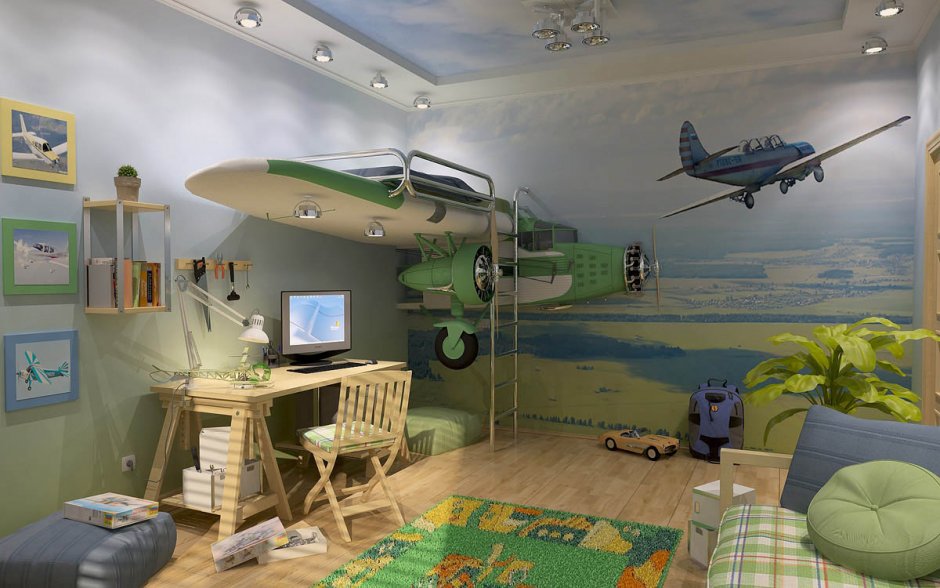 Детская комната в авиационном стиле