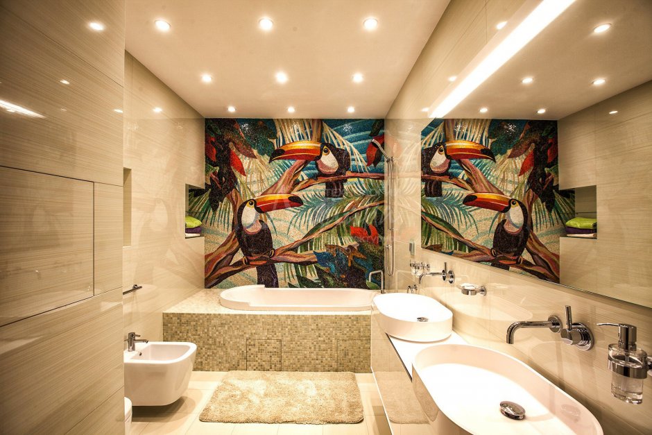 Красивые Ванные комнаты с панно