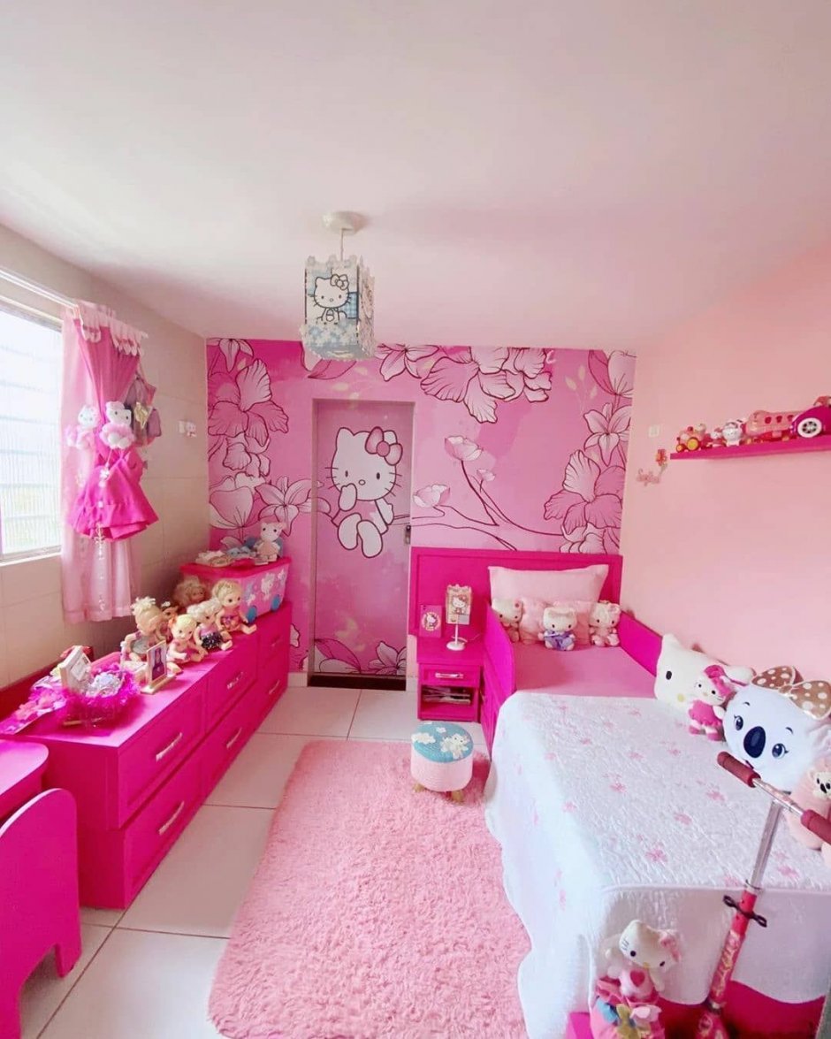 Розовая ванная комната Хеллоу Китти (34 фото)