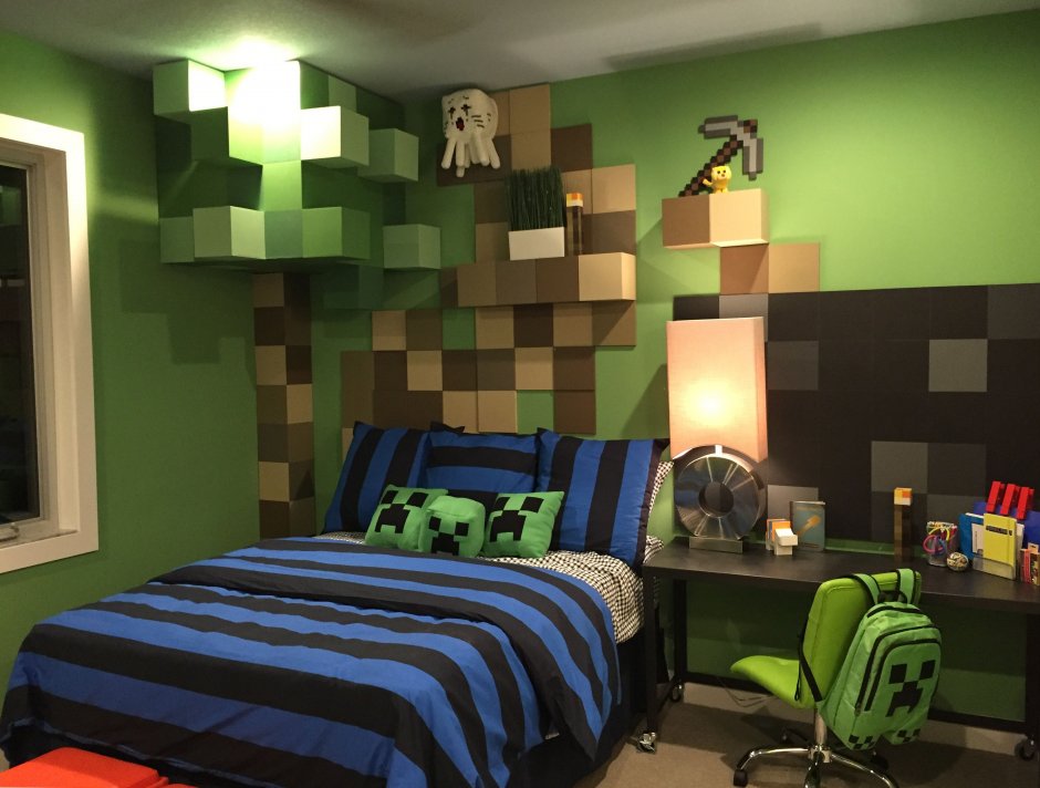 Комната в стиле МАЙНКРАФТА для мальчиков