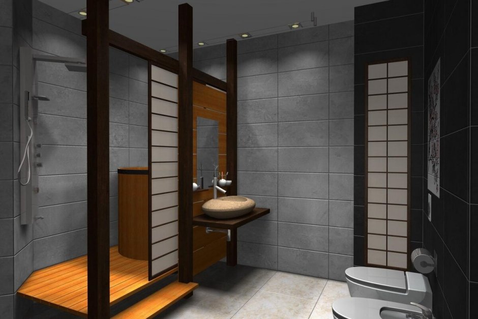 Туалетная комната в японском стиле