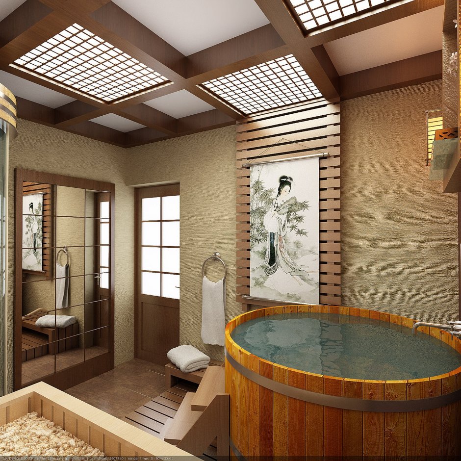 Традиционная японская ванна офуро