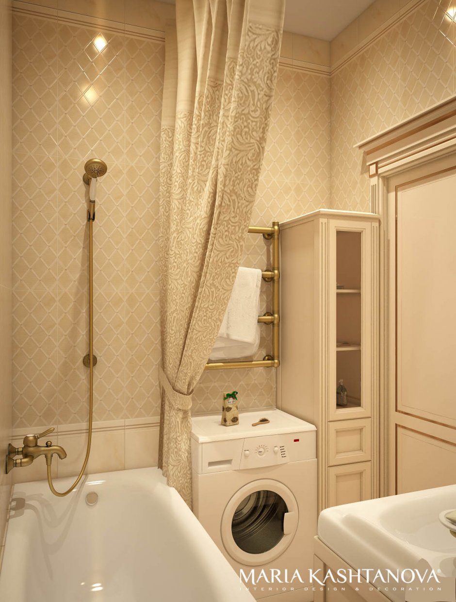 Дизайнерская ванная комната в сталинке