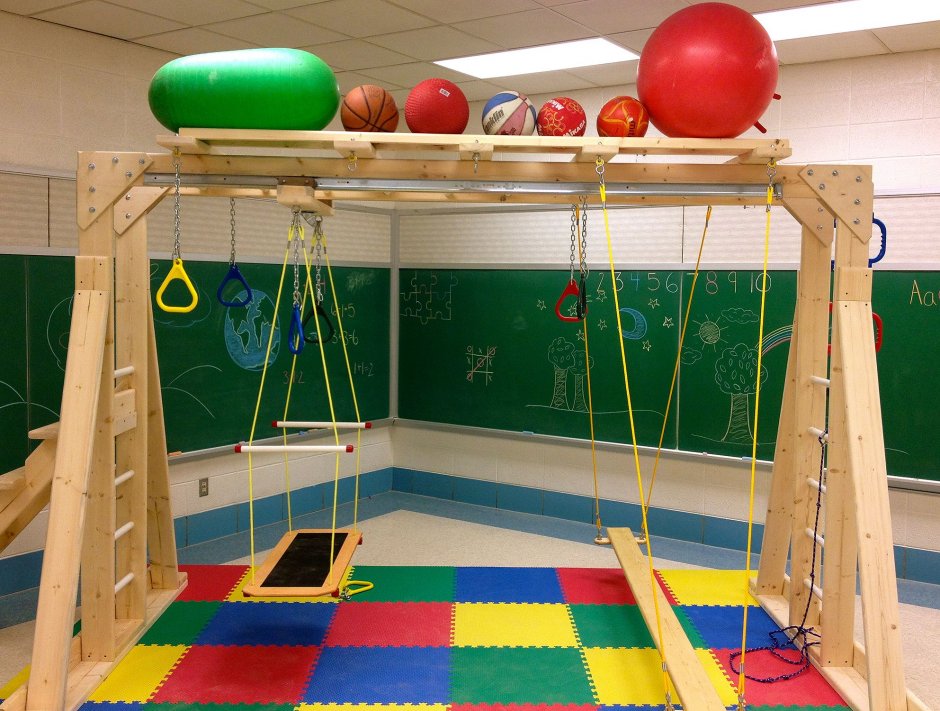 Игровая спортивная комната для детей с размерами