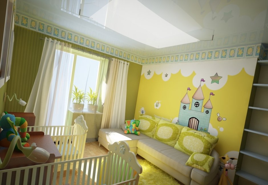 Интерьер детской комнаты для двойни