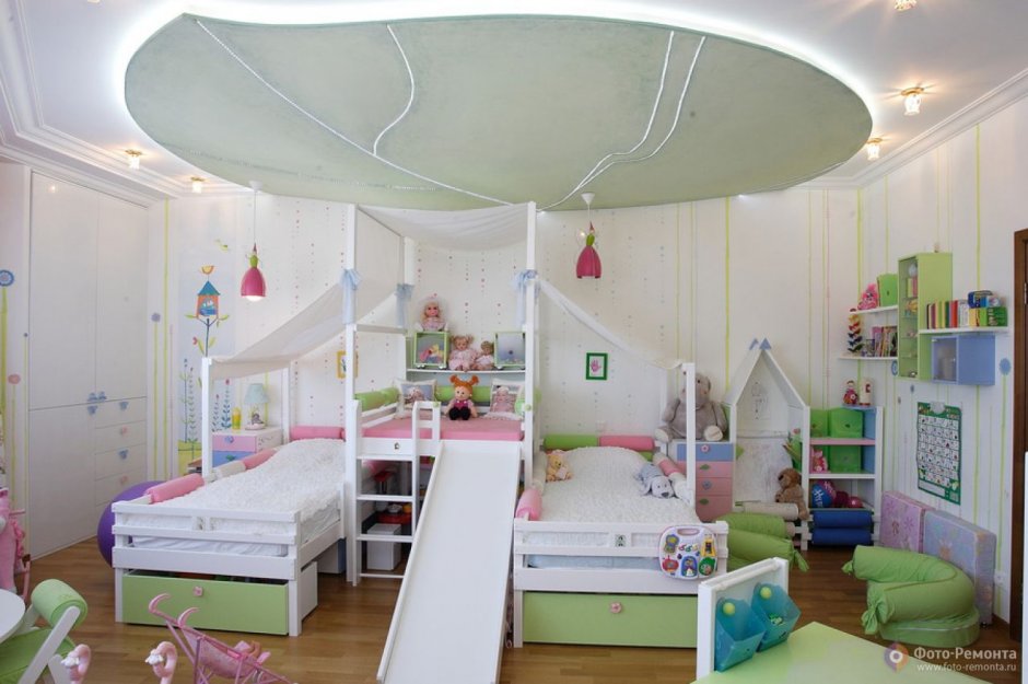 Большая детская комната для мальчиков и девочек