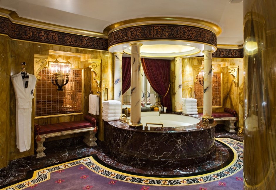 Шикарная ванная комната отеля Burj Аль-араб