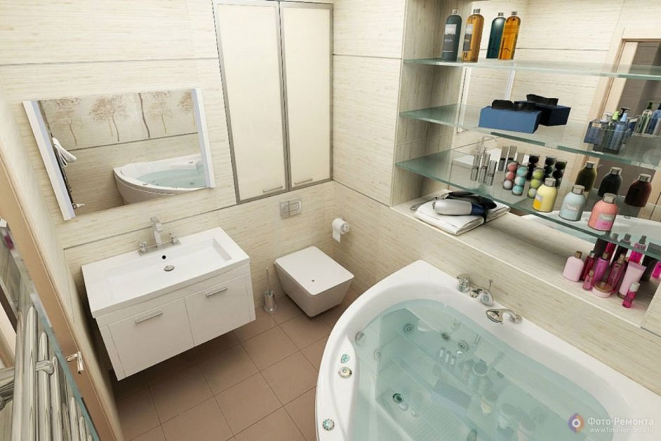 Красивые Ванные комнаты в малогабаритных квартирах