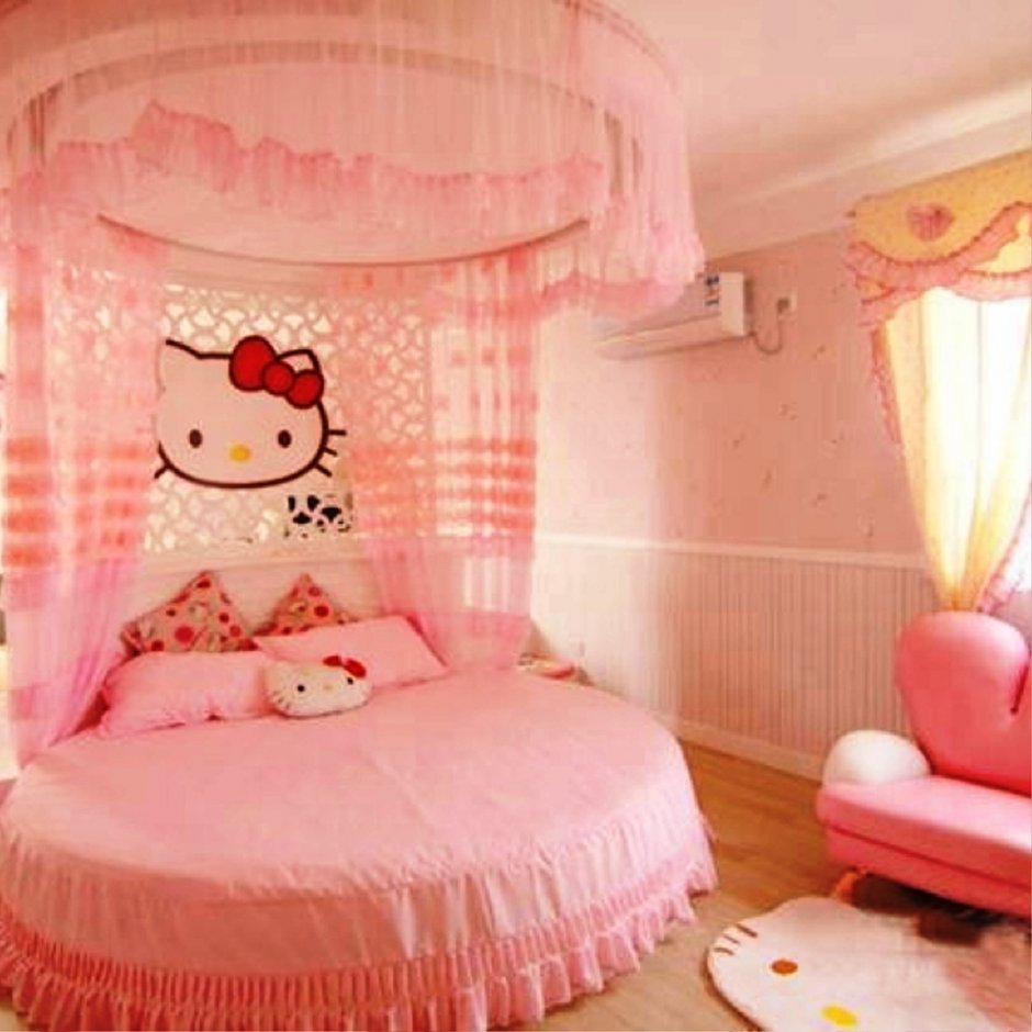 Японские комнат в розовом цвете Хеллоу Китти