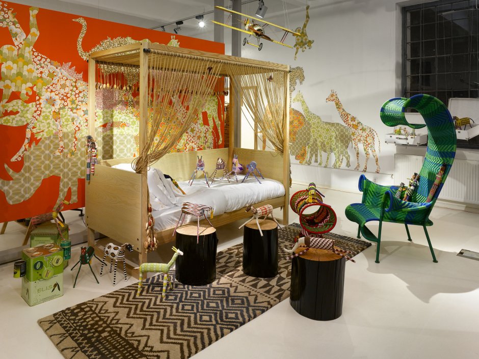 Интерьер детской комнаты в стиле сафари