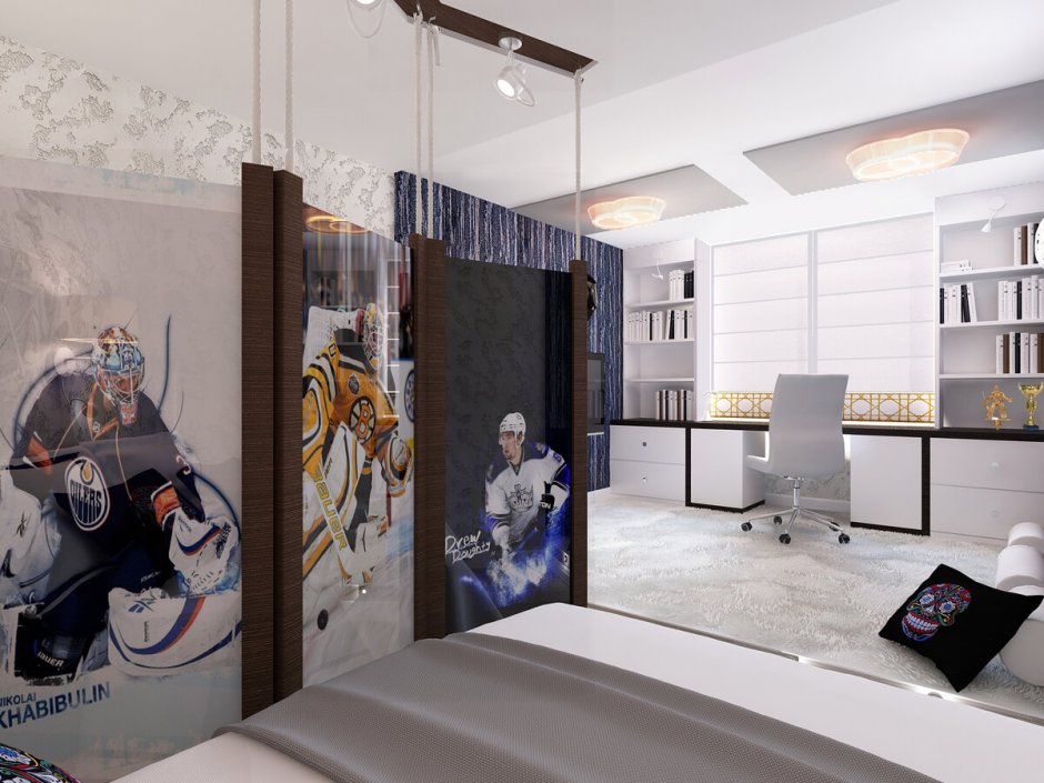 Дизайн комнаты хоккеиста