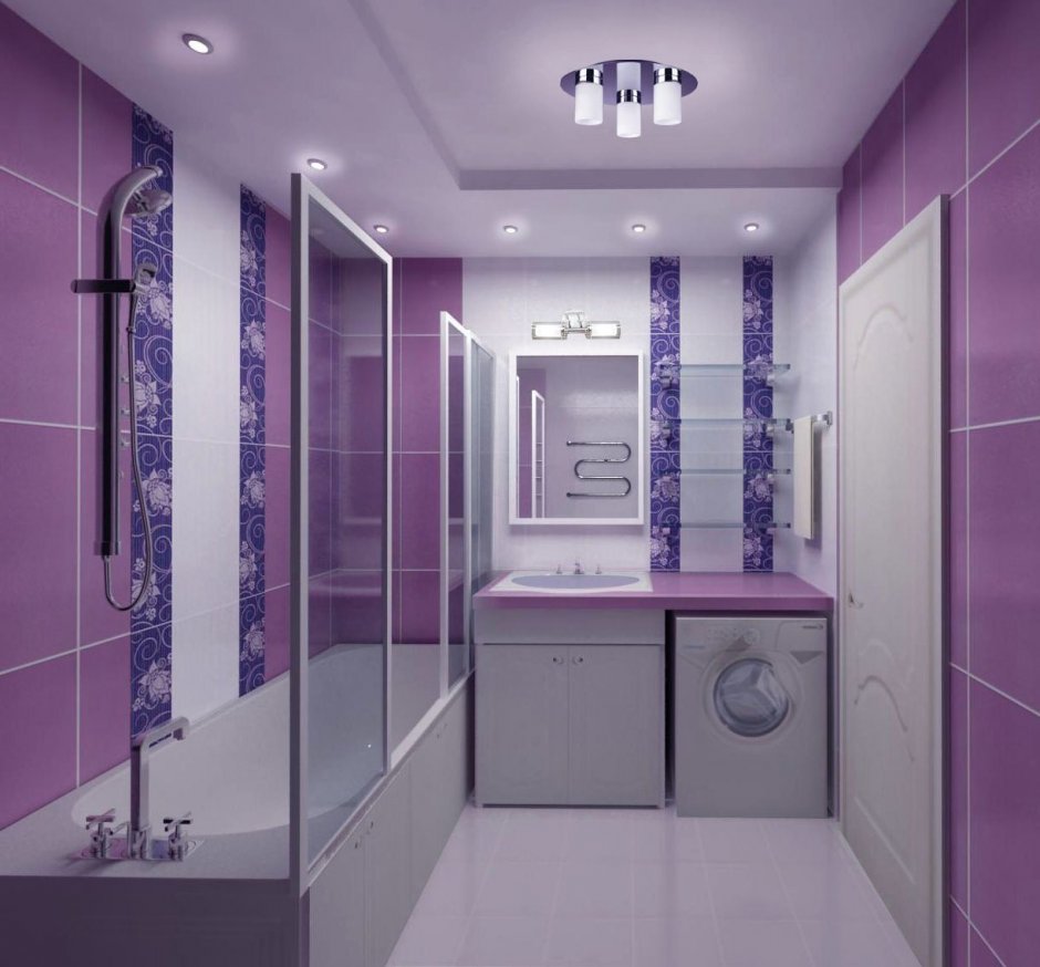Ванная в фиолетовых тонах