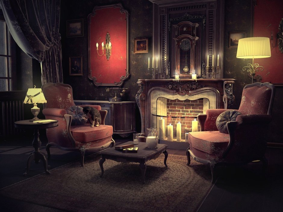 Викторианская Англия богатая гостиная