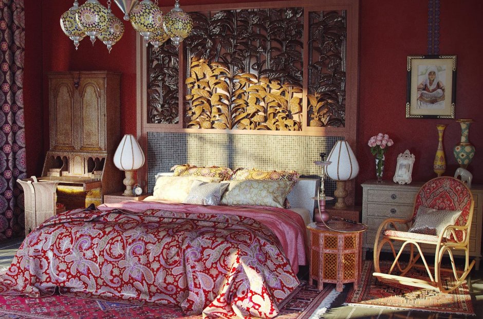Арабский стиль в интерьере спальни
