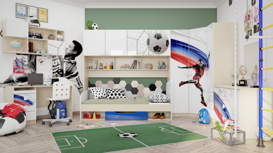 Комната в футбольном стиле