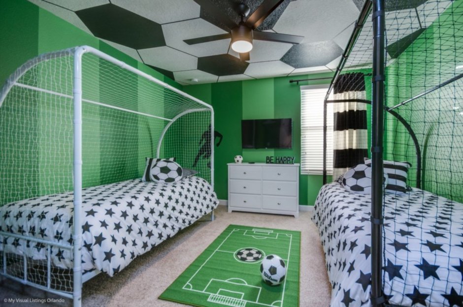 Детская комната в стиле футбола (34 фото)