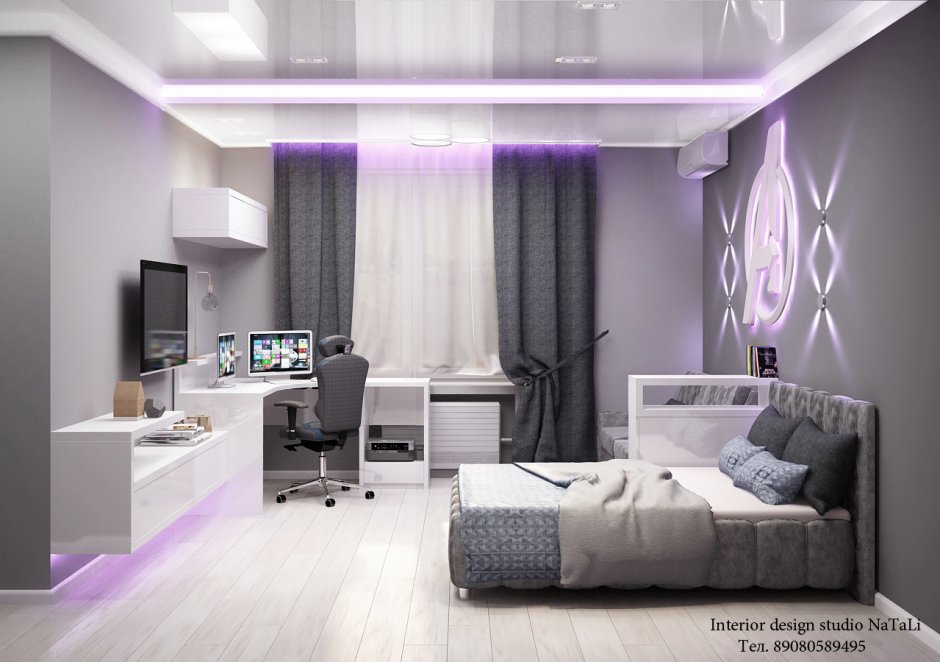 Комната подростка в фиолетовых тонах (33 фото)