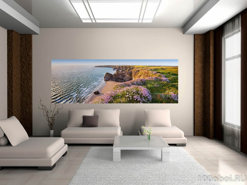 Фон комната с видом на море