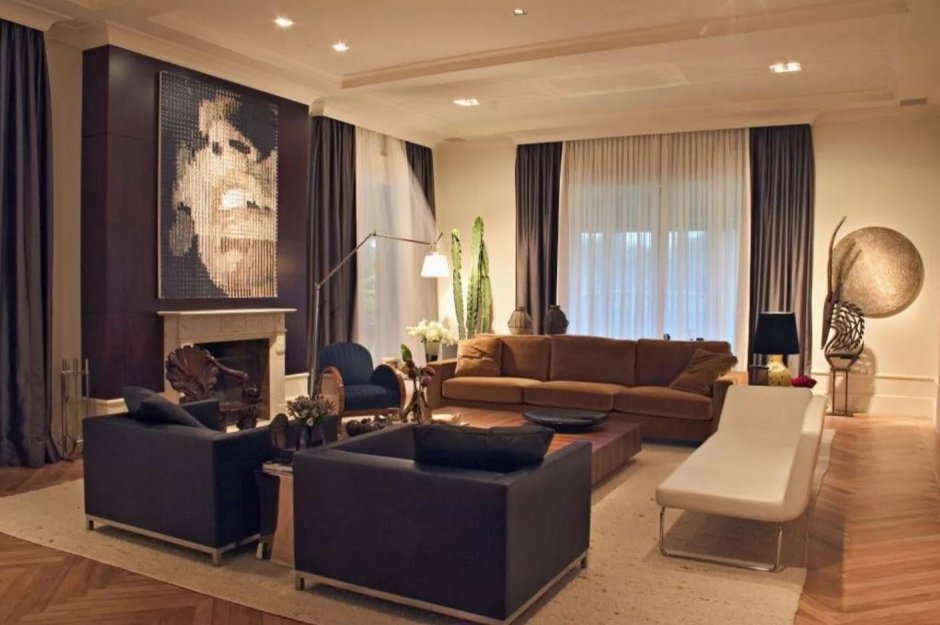 Диван Sao-Paulo-Brazil-Orange-and-Black-Curtains-with-Contemporary-Novelty-Rugs-Living-Room-White-Floor-Lamp
