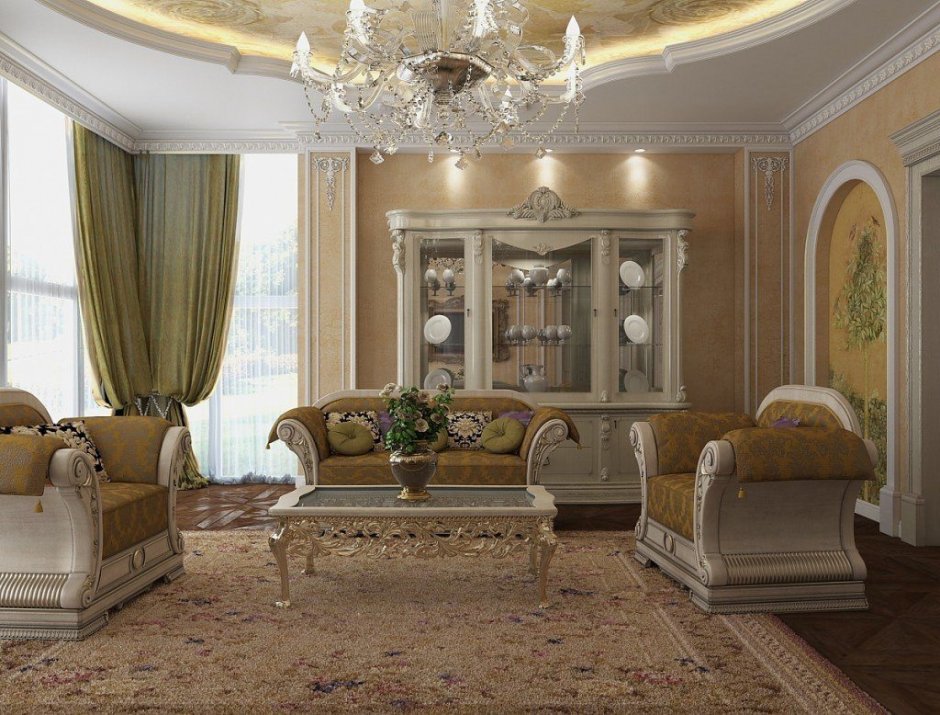 Дизайн гостиных в классическом стиле
