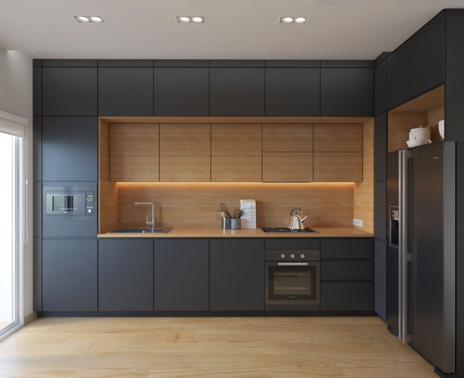 Кухонный гарнитур в бежевых тонах