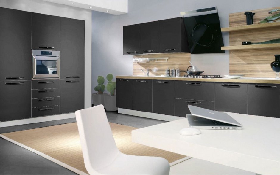 Кухня Модерн белая с серым