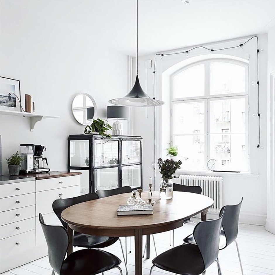 Черные столы в скандинавском стиле