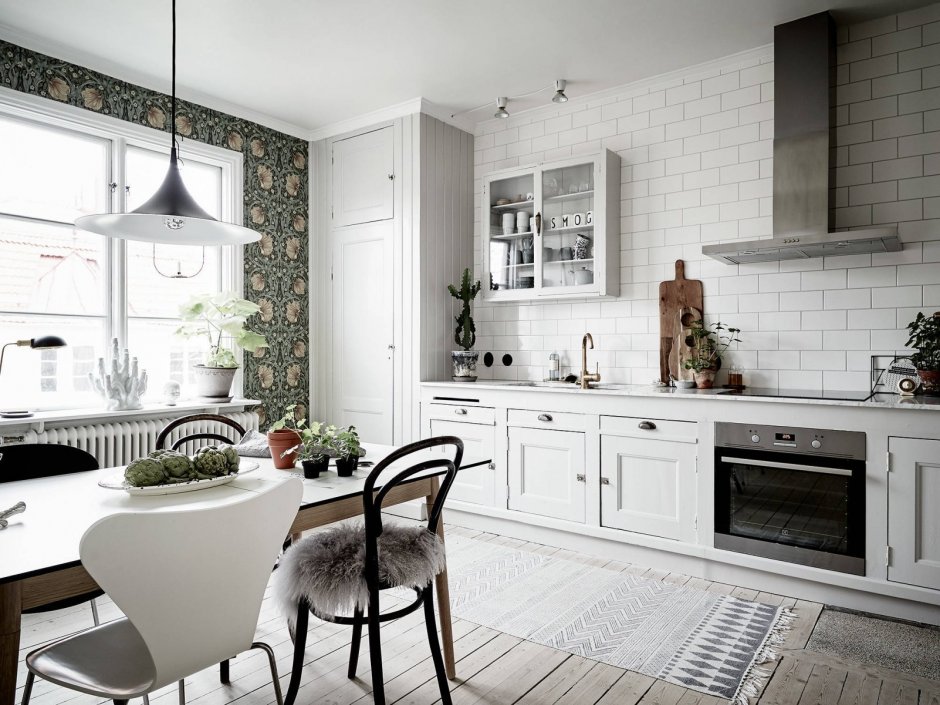 Кухня в Скандинавии стиле белая