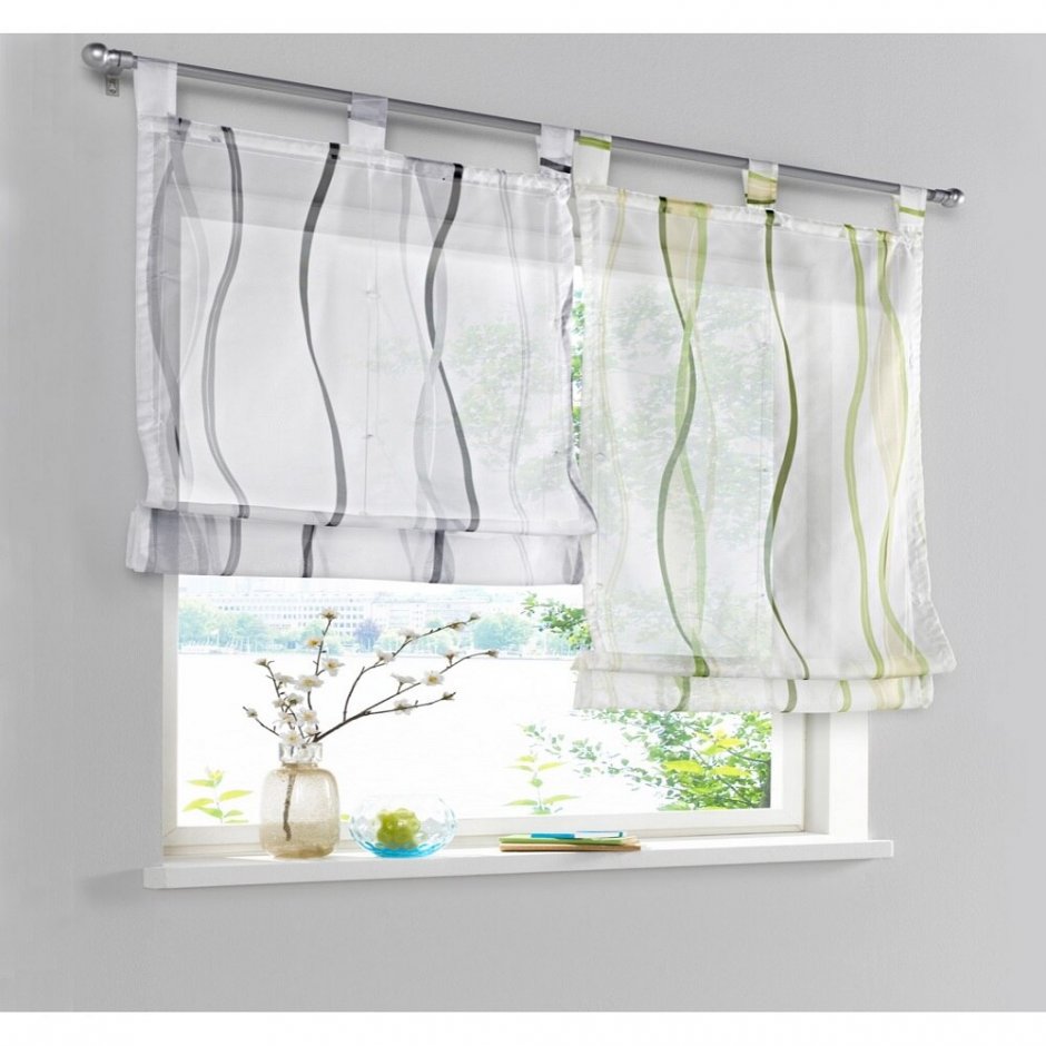 Прозрачные шторы на кухню