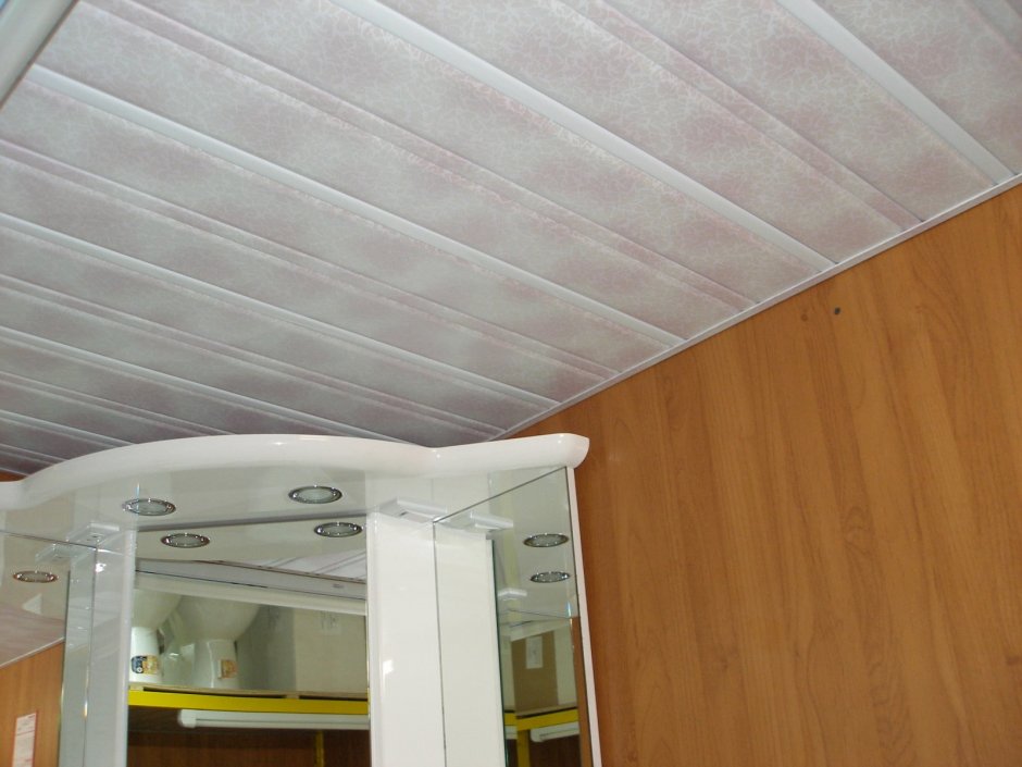 Красивый потолок из пластиковых панелей на кухне: фото, дизайн