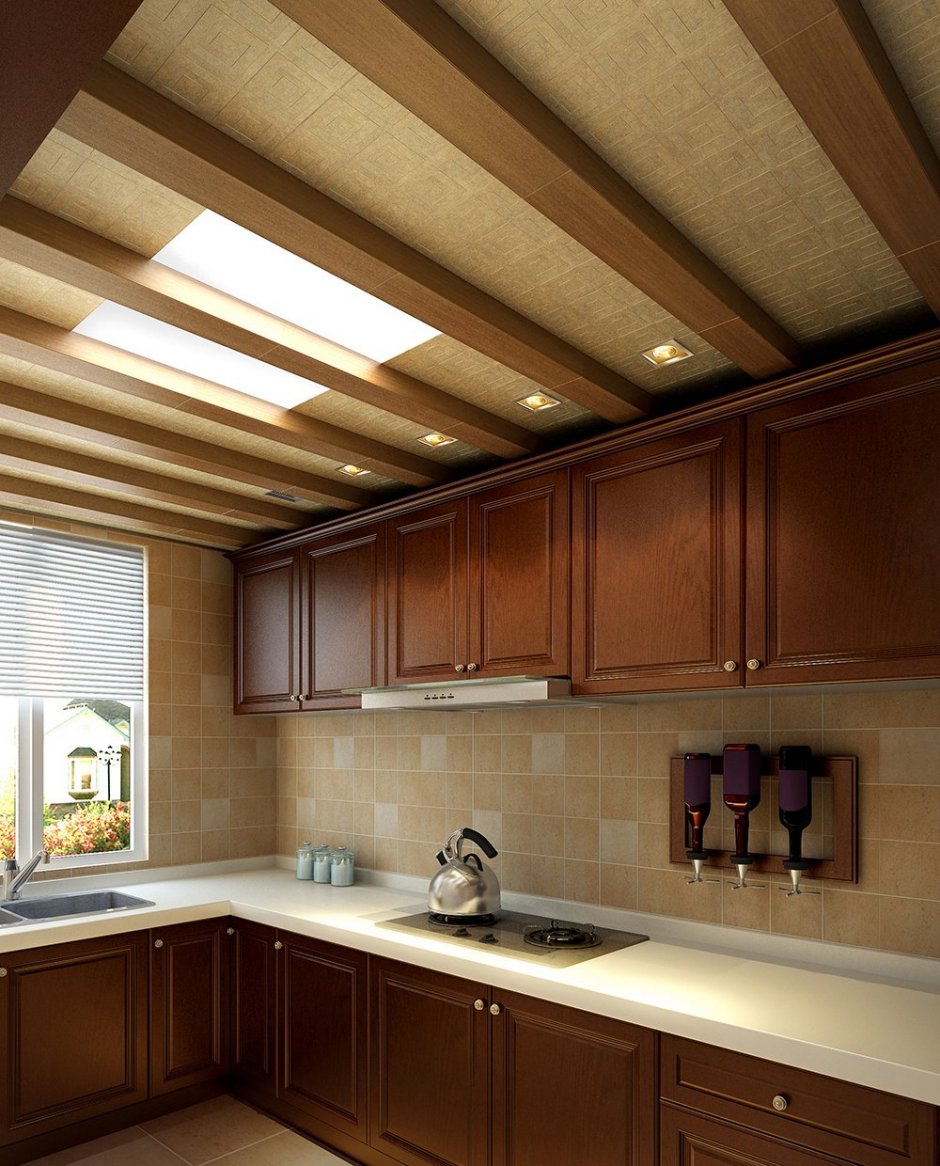 Панельный потолок на кухне