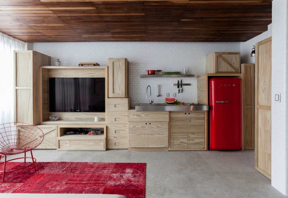 Кухня-стенка для студии