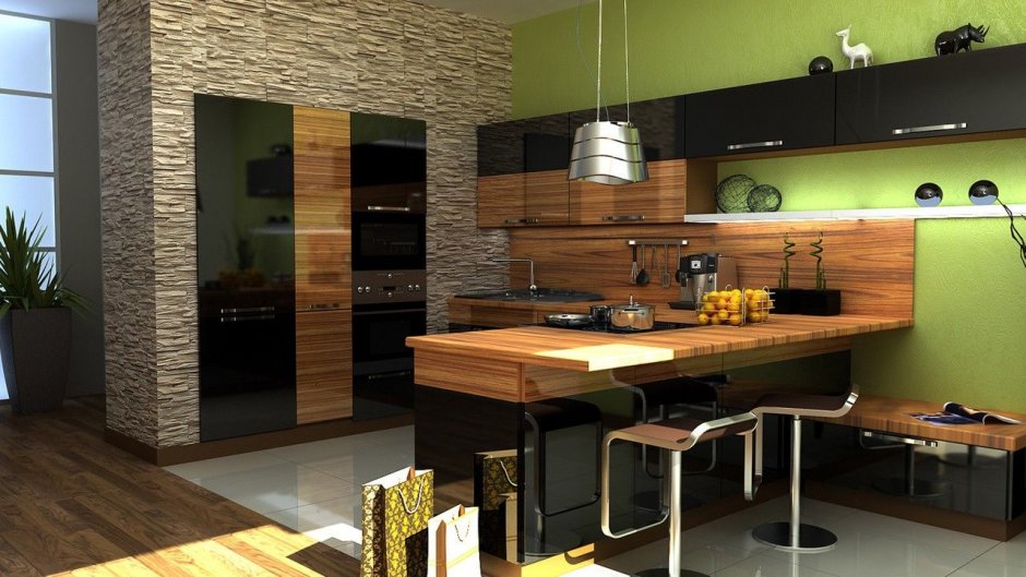 Интерьер кухня студия в Эстонии