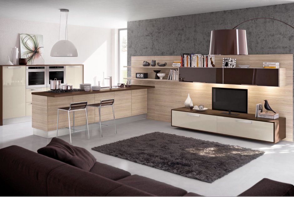 Кухонный гарнитур в гостиной