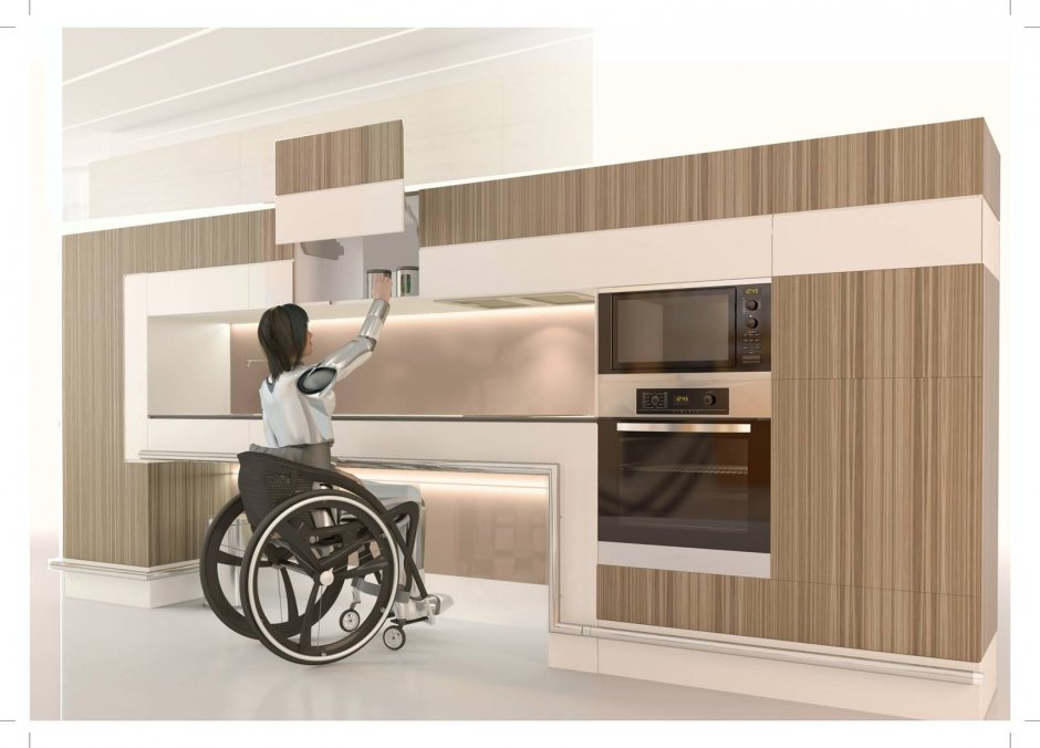 Проект кухни для инвалида колясочника