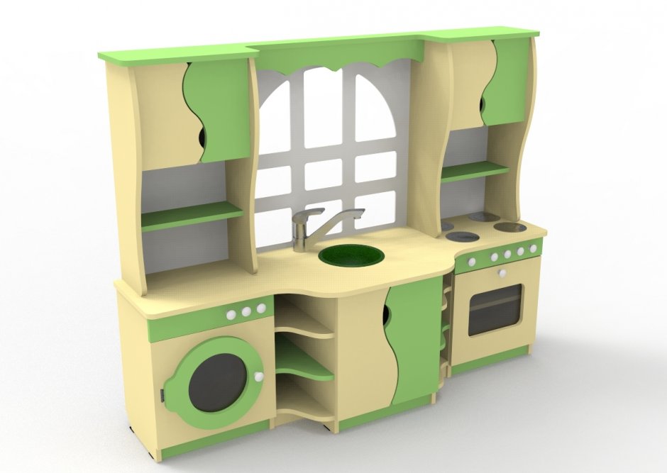 Игровая мебель "кухонный гарнитур Тигренок" цвет зеленый 4182387