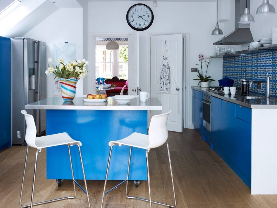 Кухонный гарнитур икея голубой