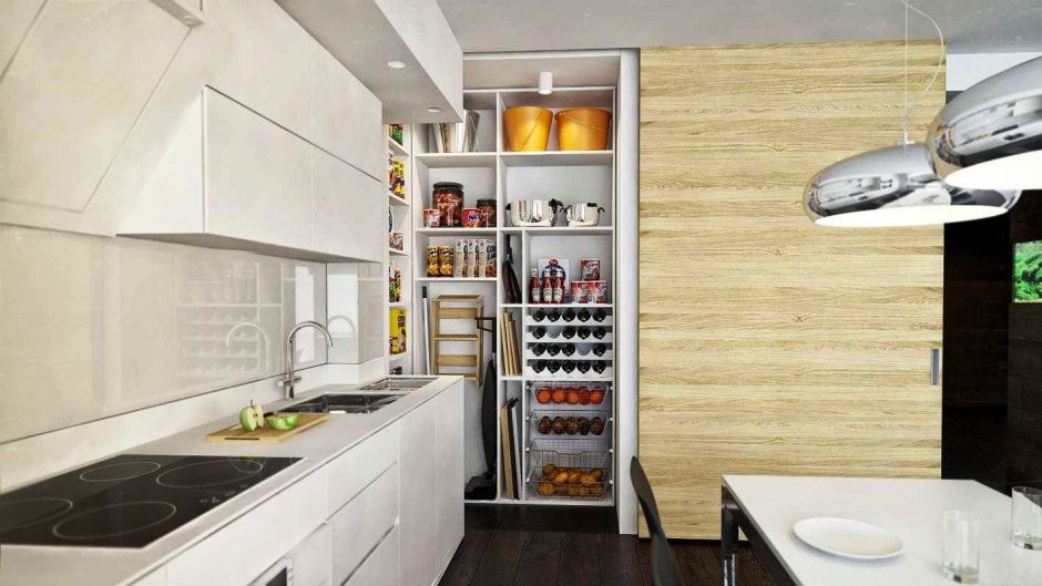 Встроенный шкаф на кухне