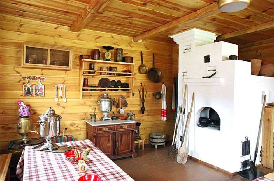 Кухня в деревне с печкой (33 фото)