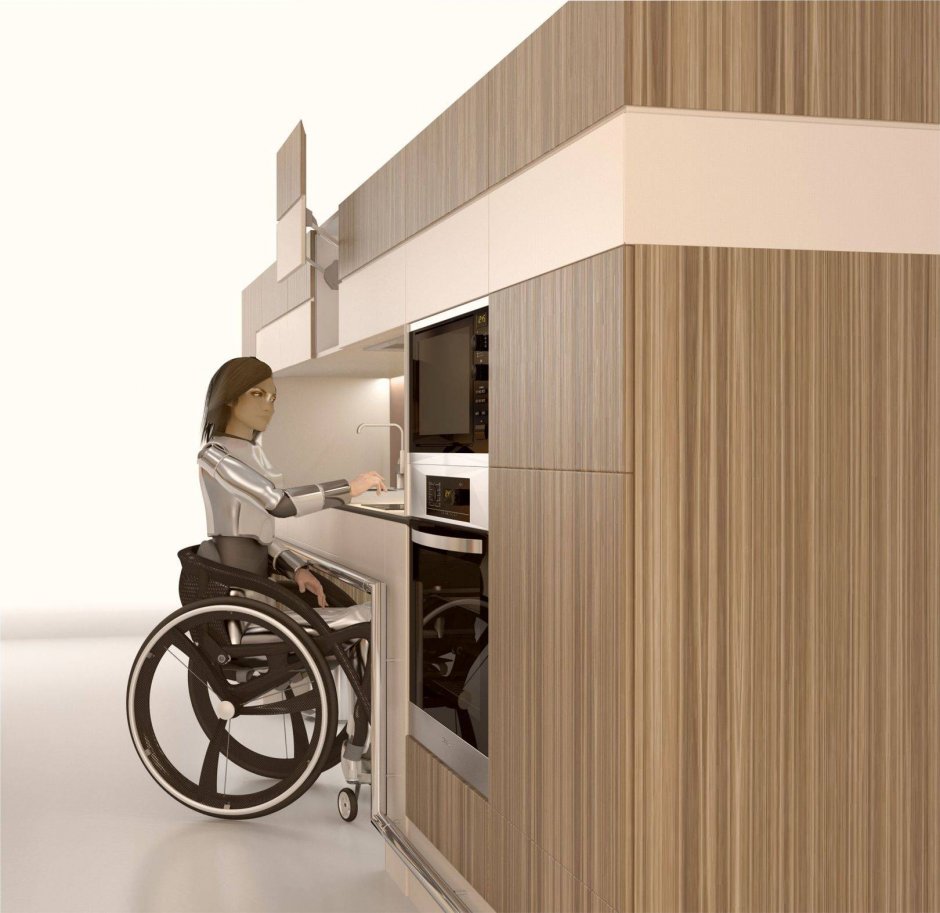 Проект кухни для инвалида колясочника