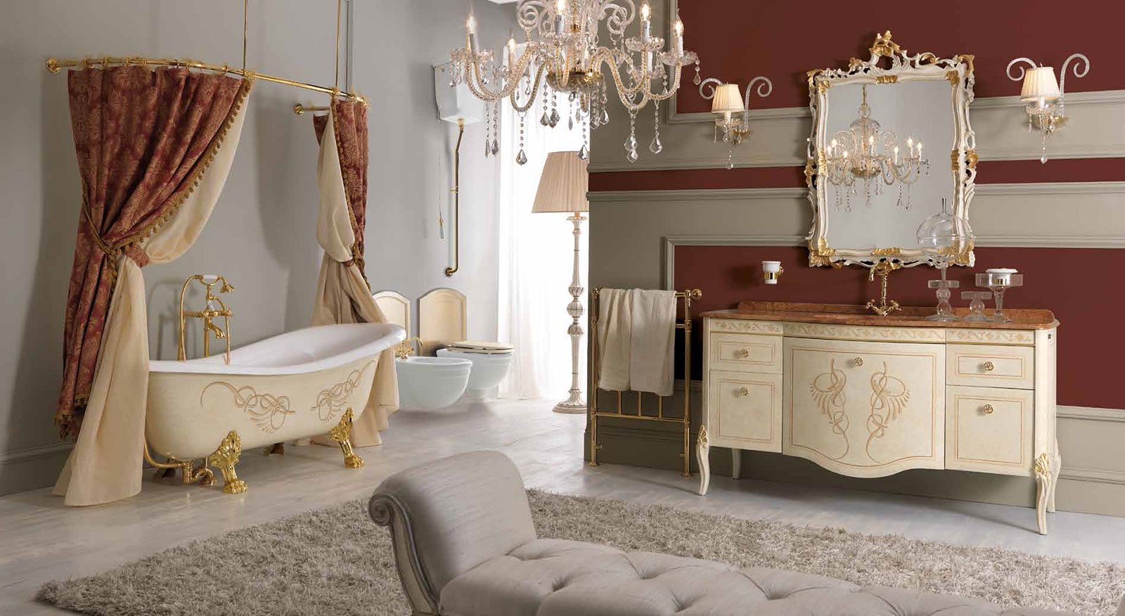 Итальянская мебель в ванную комнату в классическом стиле