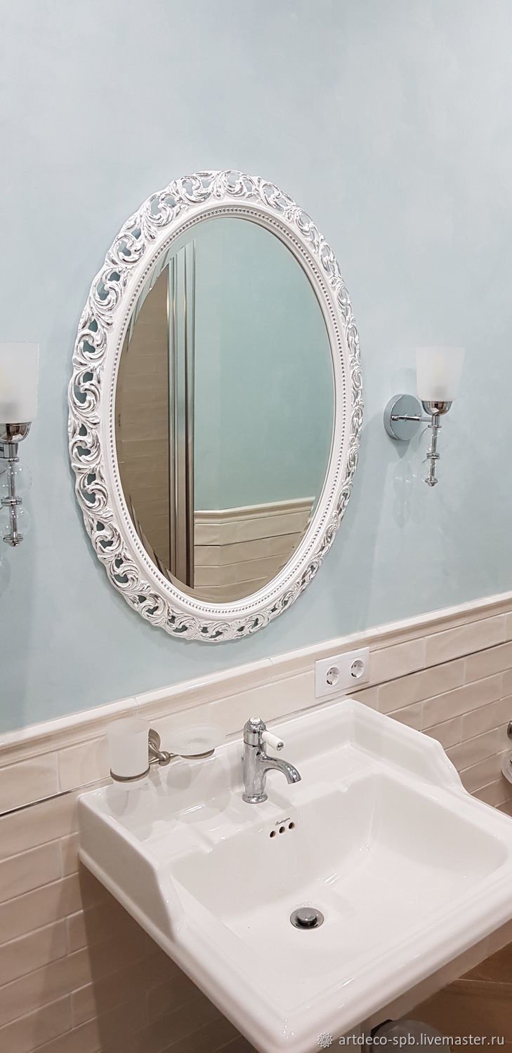 Овальное зеркало в ванную (61 фото)