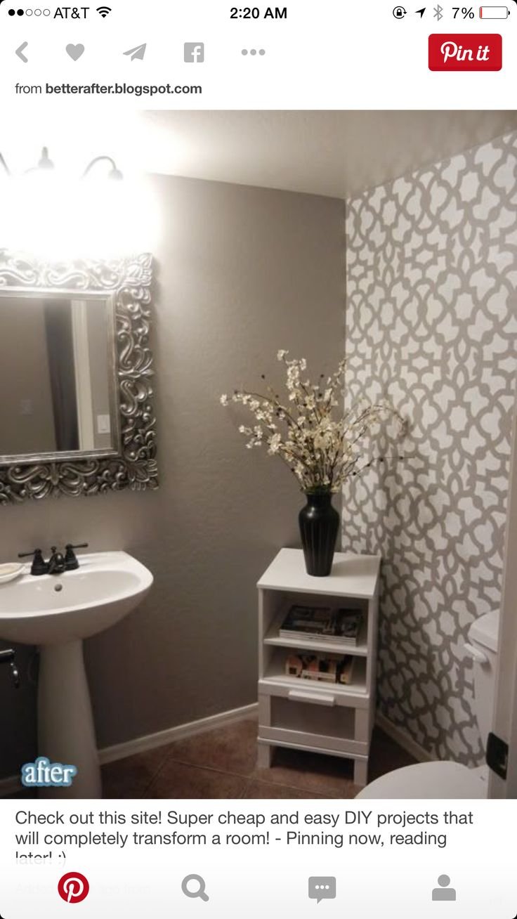 Крашеные стены в ванной комнате дизайн с трафаретами